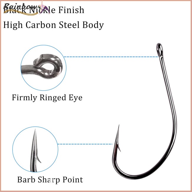 Set 10 / 50 Lưỡi Câu Cá Bằng Thép Carbon Cao Cấp