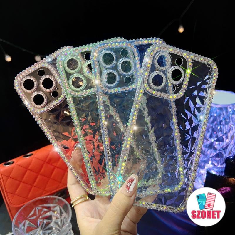 Ốp Điện Thoại Mềm Trong Suốt Chống Sốc Chống Rơi Đính Đá Sang Trọng Cho iPhone 14 Plus 13 12 11 Pro Max