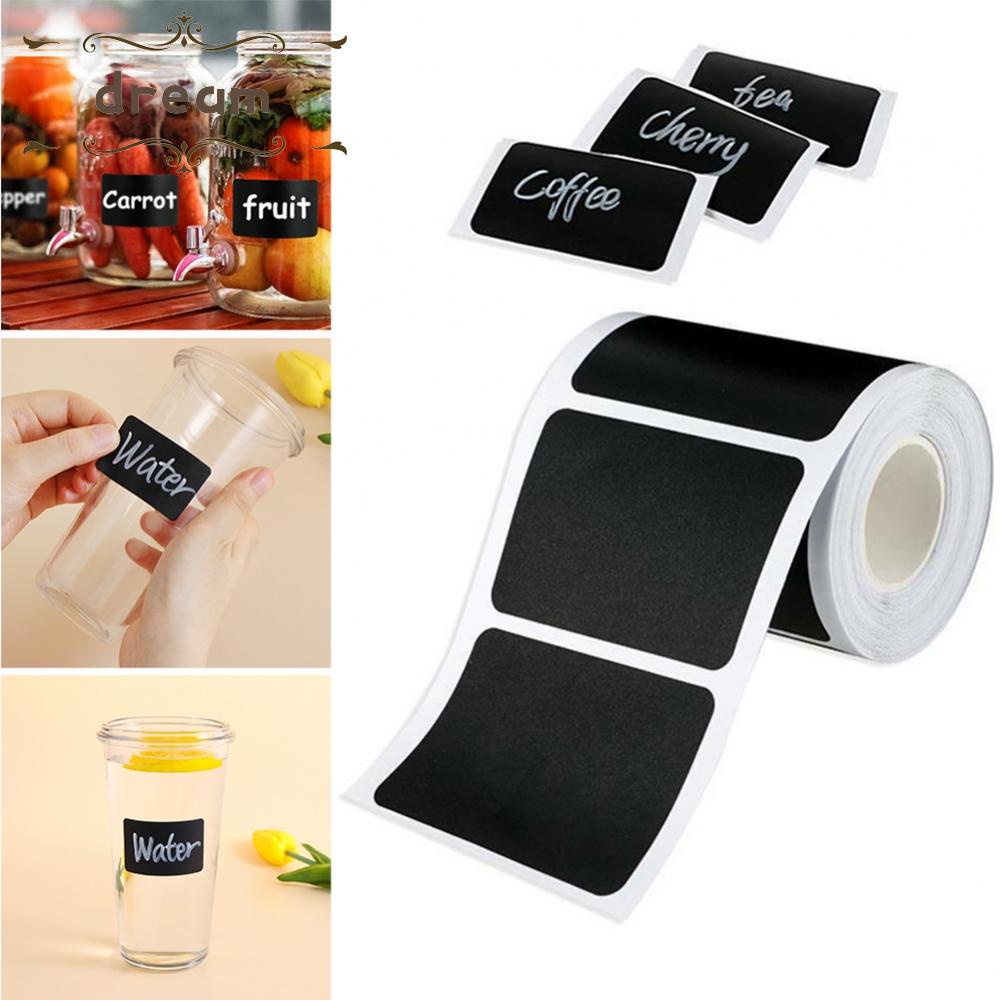 【DREAMLIFE】Sticker Labels Chalkboard Craft Kitchen Jar Removable Blackboard Chalk