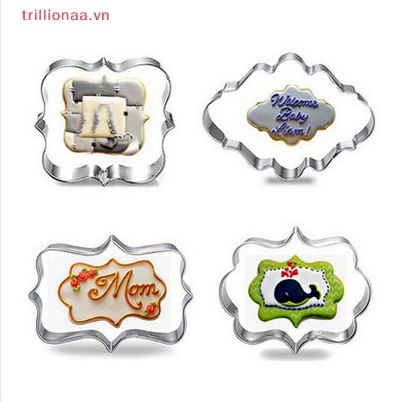 Set 4 Khuôn Cắt Bánh Quy Hình Khung Hình 3D Trang Trí Tiệc Cưới