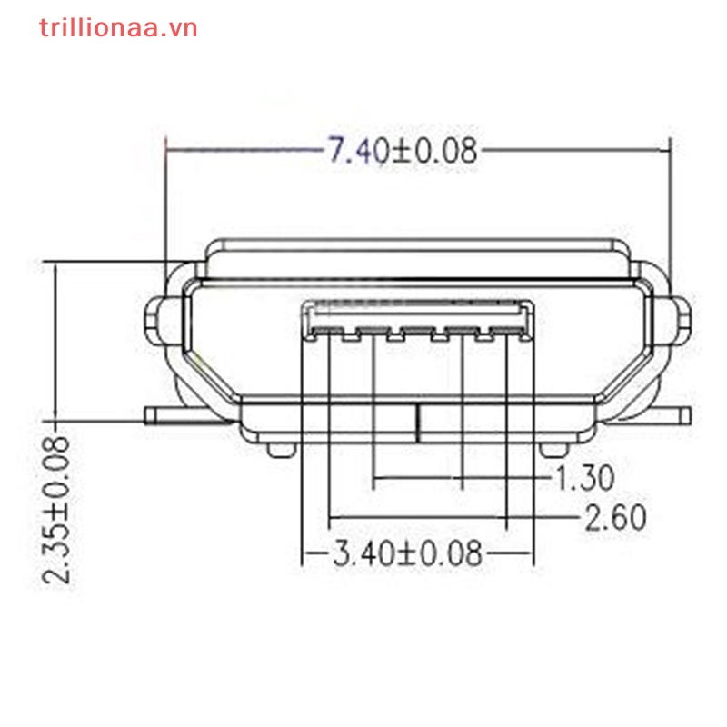 Set 20 Ổ Cắm Micro USB Type B 5-Pin 180 SMD Chuyên Dụng