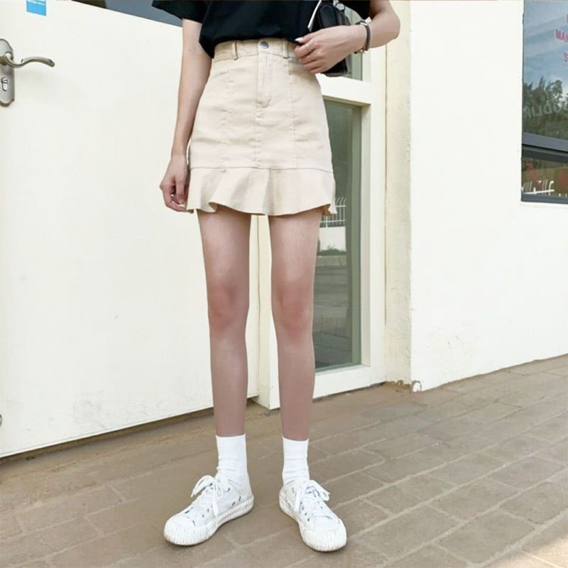 Chân Váy Chữ a Lưng Cao Màu Đen Thời Trang Hàn Quốc