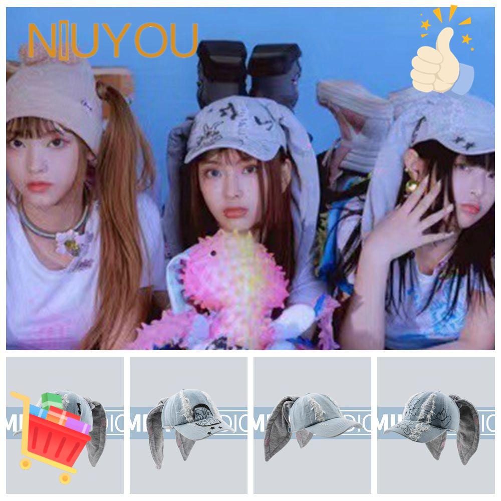 Mũ Bóng Chày Thoáng Khí Đính Tai Thỏ Dài Thời Trang