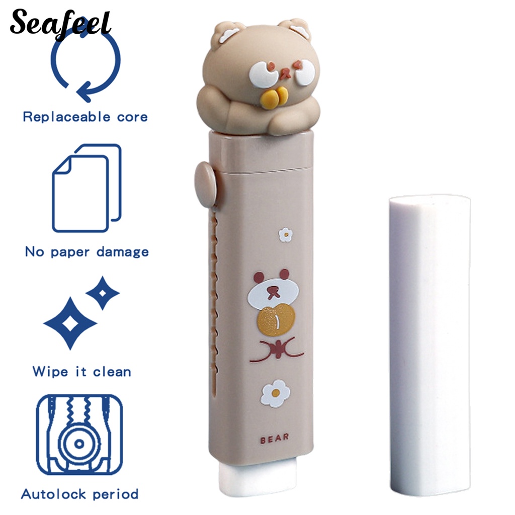 1 Bộ Tẩy Bút Chì Thay Thế Kèm Lõi Tẩy Hình Hoạt Hình Cho Bé