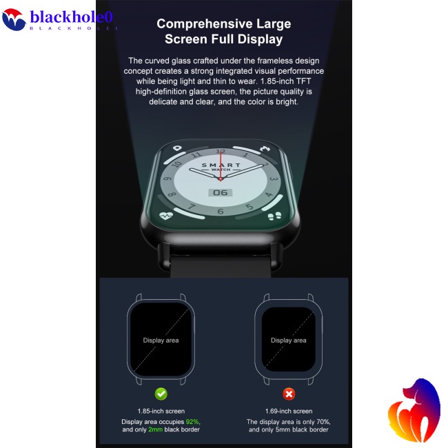 Đồng Hồ Thông Minh BH Zw32 Màn Hình 1.85-inch Hd Theo Dõi Sức Khỏe