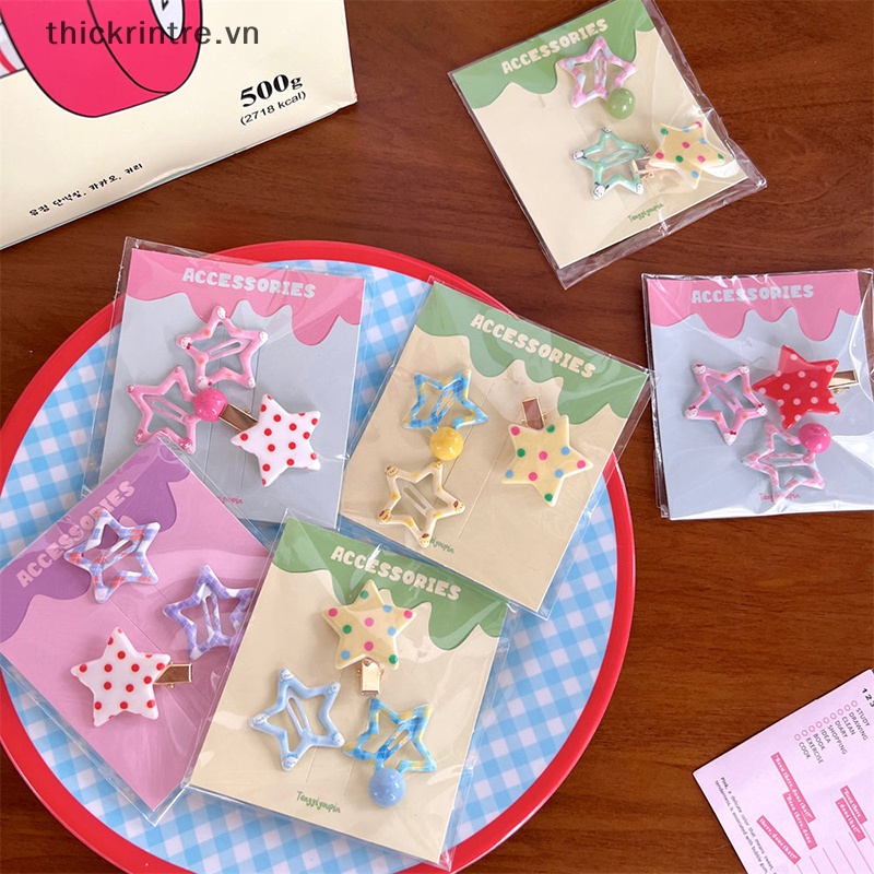 Set 3 Kẹp Tóc Mini Họa Tiết Chấm Bi Dễ Thương Cho Nữ