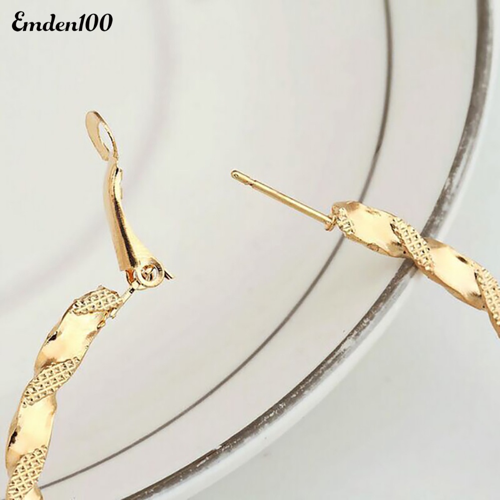 Đôi Khuyên Tai Vòng Tròn Xoắn Thời Trang Cho Nữ