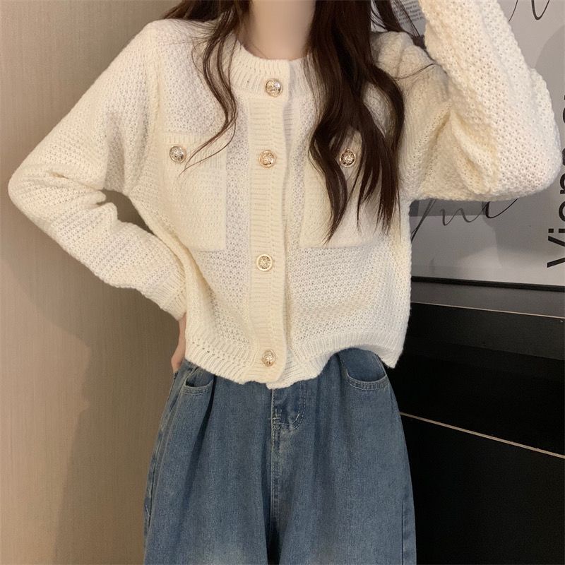 Áo Cardigan Dáng Ngắn Màu Trơn Thời Trang Cho Nữ