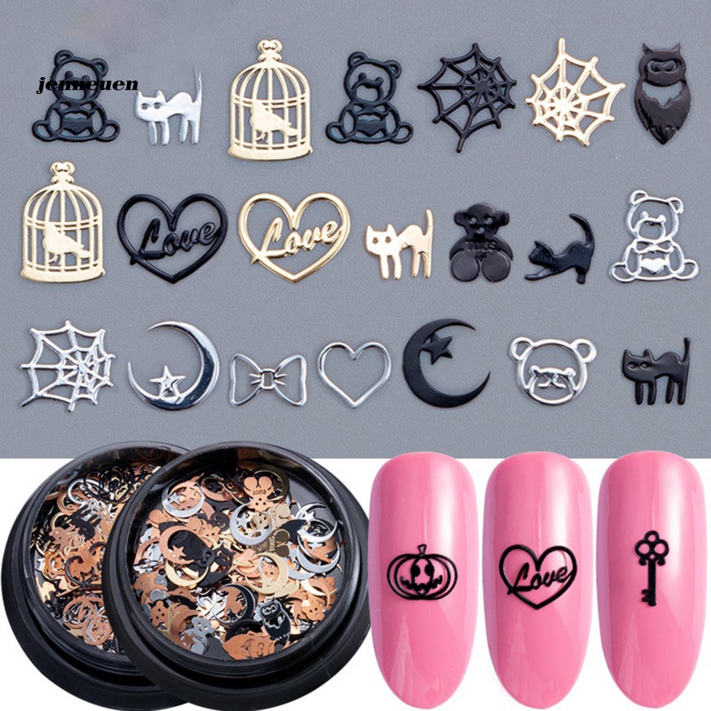 Hộp 120 Hạt Kim Sa Lấp Lánh Trang Trí Móng Tay Phong Cách Halloween