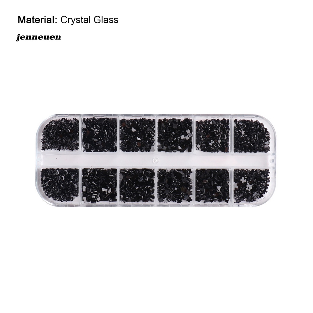 Hộp 12 Ngăn Đựng Hạt Sequin Lấp Lánh Trang Trí Móng Nghệ Thuật