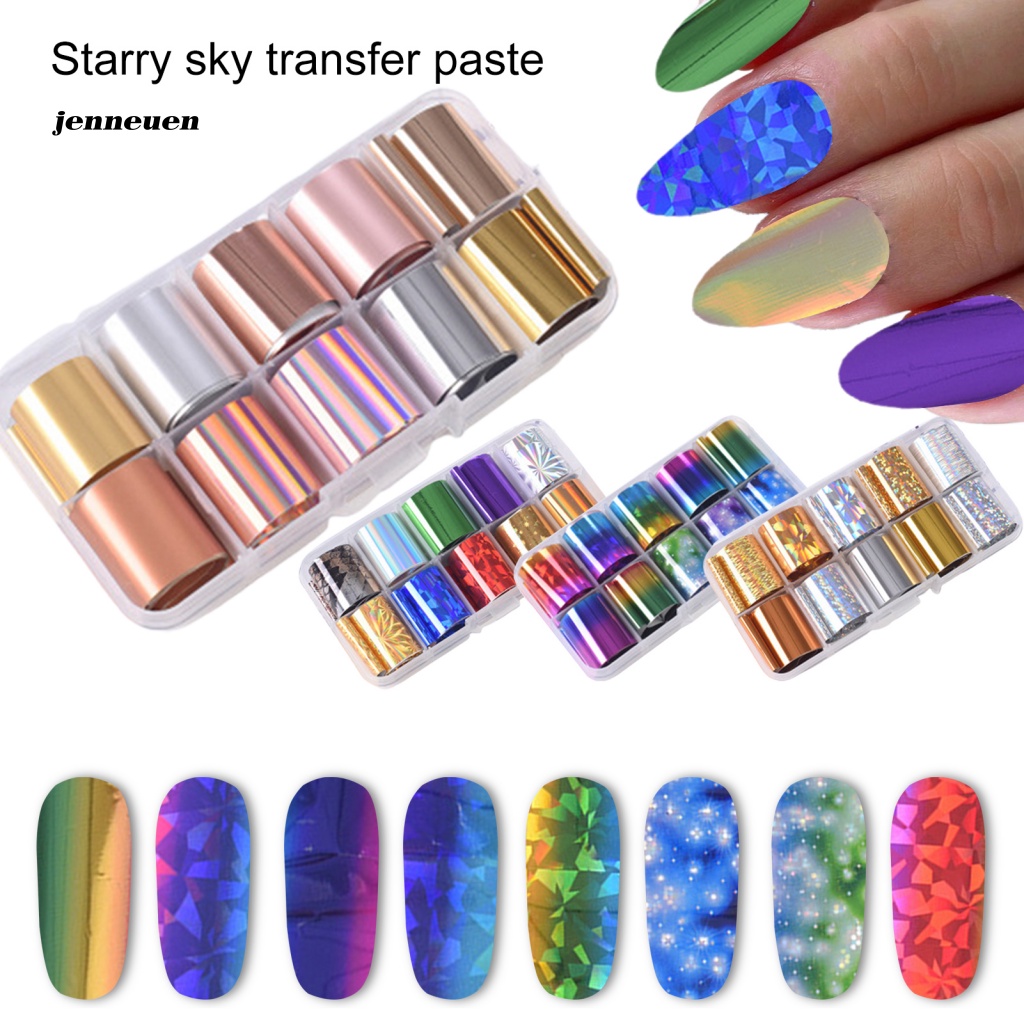 1 Hộp Nhãn Dán Trang Trí Móng Nghệ Thuật 4 Kiểu Không Phai Màu