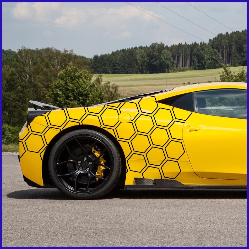 Miếng Dán Trang Trí Xe Hơi Tự Dính Họa Tiết Tổ Ong Hình Học Dễ Thương