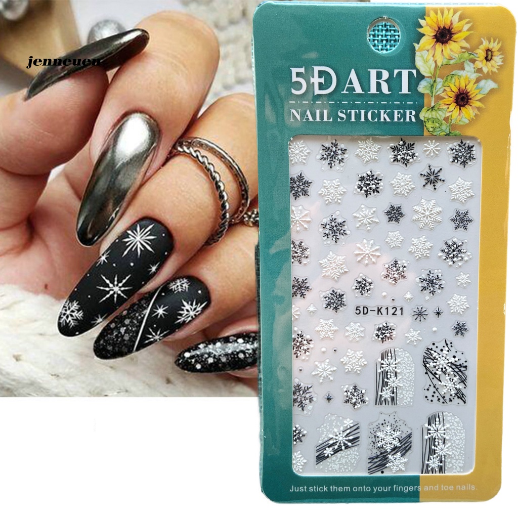 Miếng Dán Trang Trí Móng Tay Chủ Đề Giáng Sinh Dễ Sử Dụng