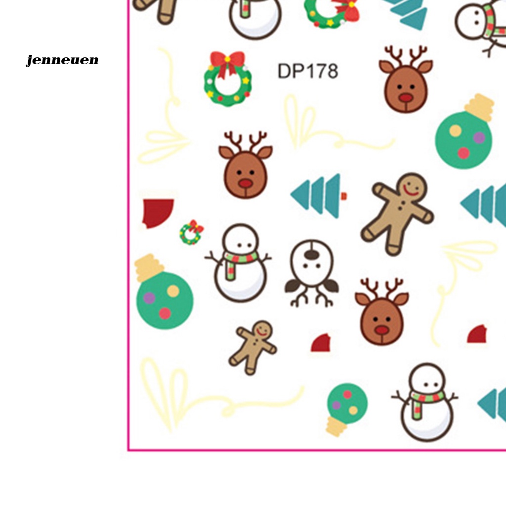 Miếng Dán Móng Tay Chủ Đề Giáng Sinh Hoạt Hình Dễ Sử Dụng