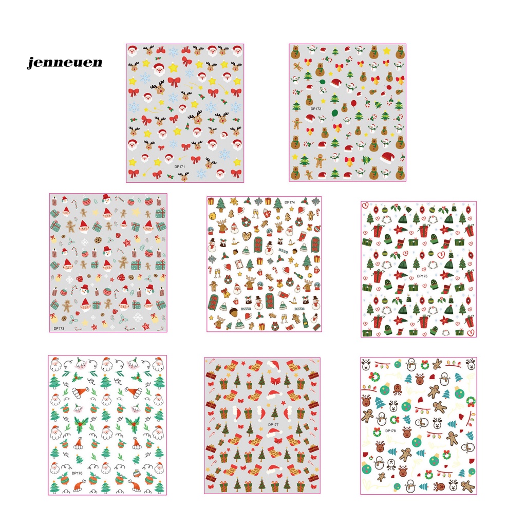 Miếng Dán Móng Tay Chủ Đề Giáng Sinh Hoạt Hình Dễ Sử Dụng