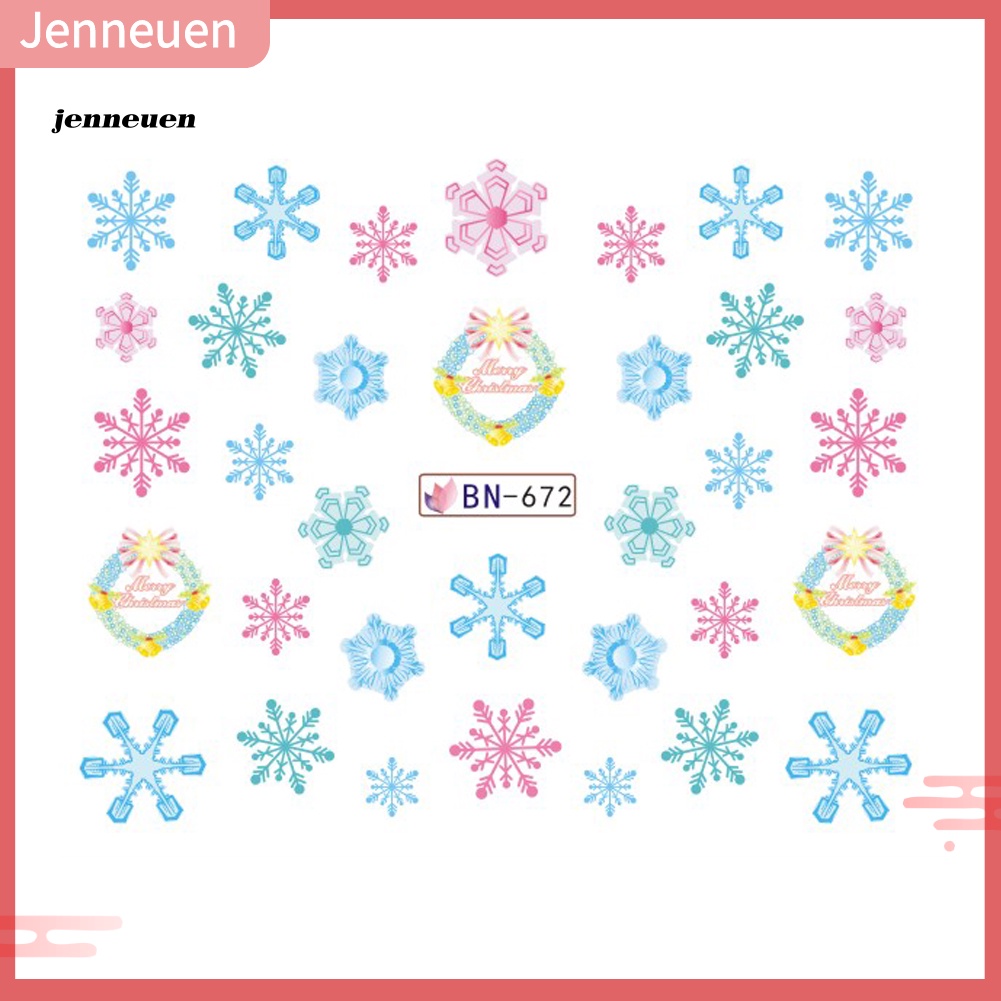 Set 12 Tờ Miếng Dán Hình Bông Tuyết Trang Trí Móng Nghệ Thuật DIY