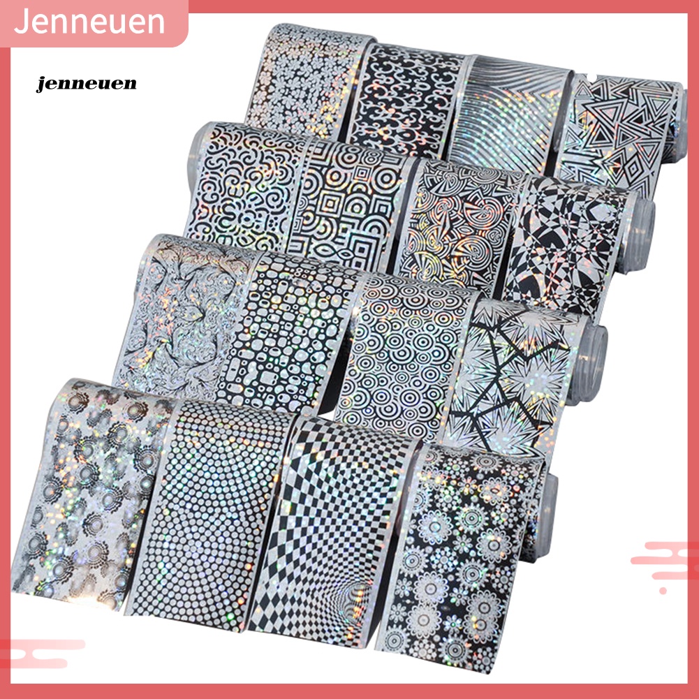 Set 16 Miếng Dán Lá Nhôm Trang Trí Móng Tay Nghệ Thuật DIY