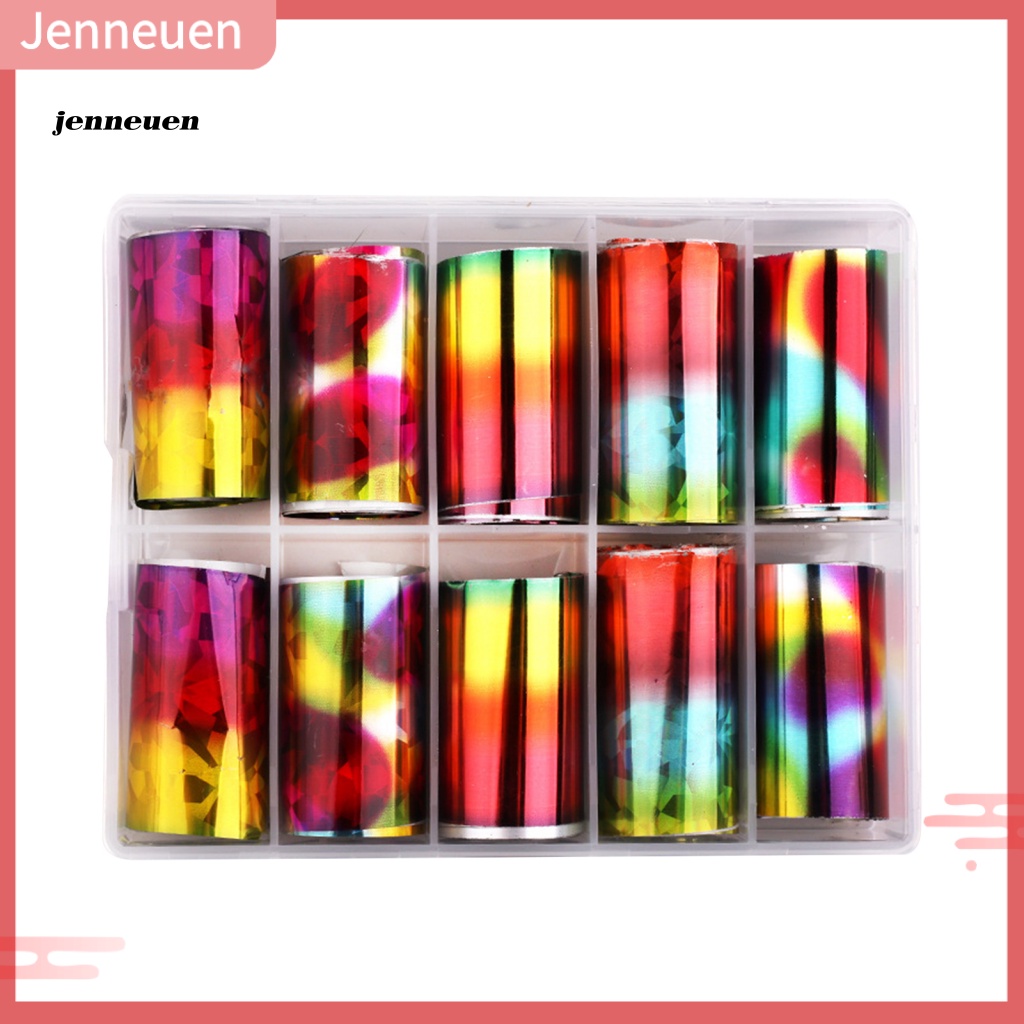 Hộp 10 Miếng Dán Trang Trí Móng Tay Nghệ Thuật Mịn Màng Không Phai Màu