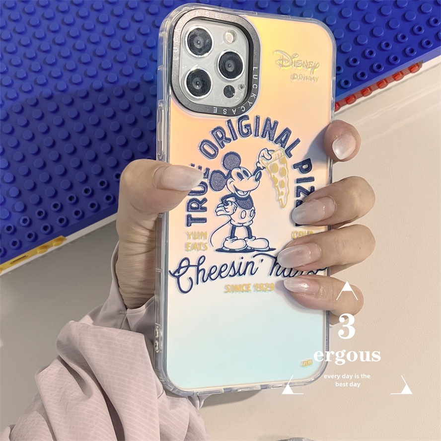 Ốp Điện Thoại Silicon Mềm Chống Sốc Màu Laser Hình Chú Chuột Cho iPhone 14 13 12 11 Pro Max SE2020 X Xr Xs Max 8 7 Plus