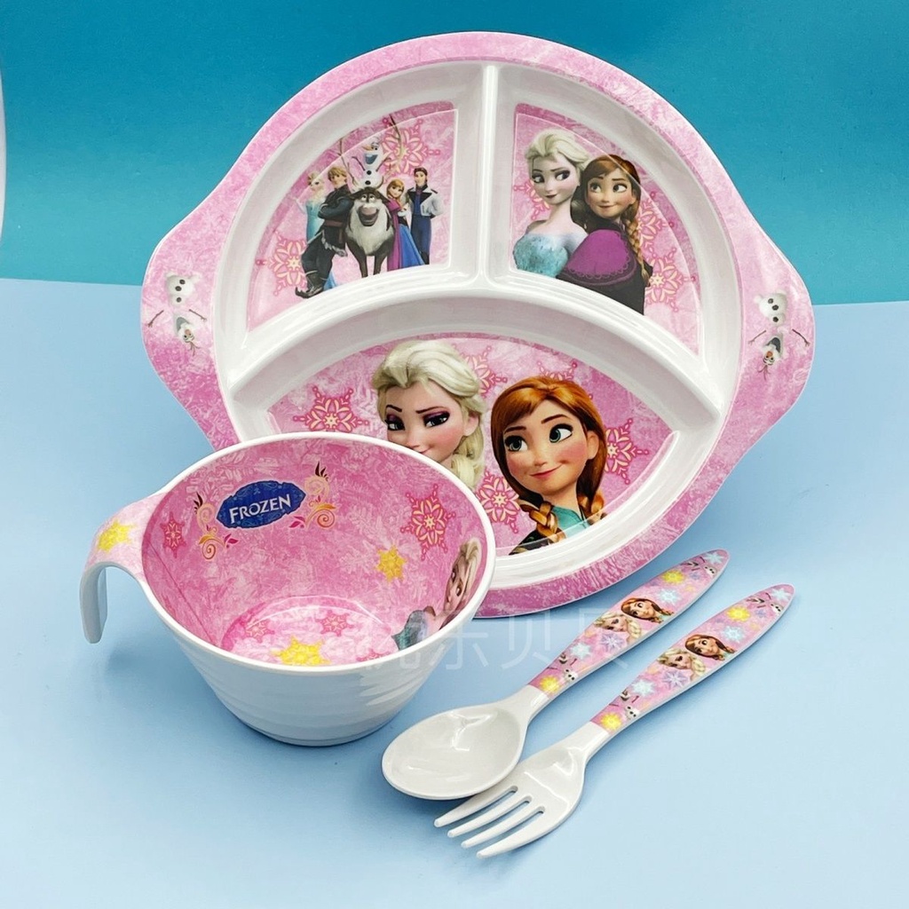 Bát Ăn Cơm Chống Rơi In Hình Công Chúa Elsa Dễ Thương Cho Bé Mẫu Giáo Từ 3-6 Tuổi