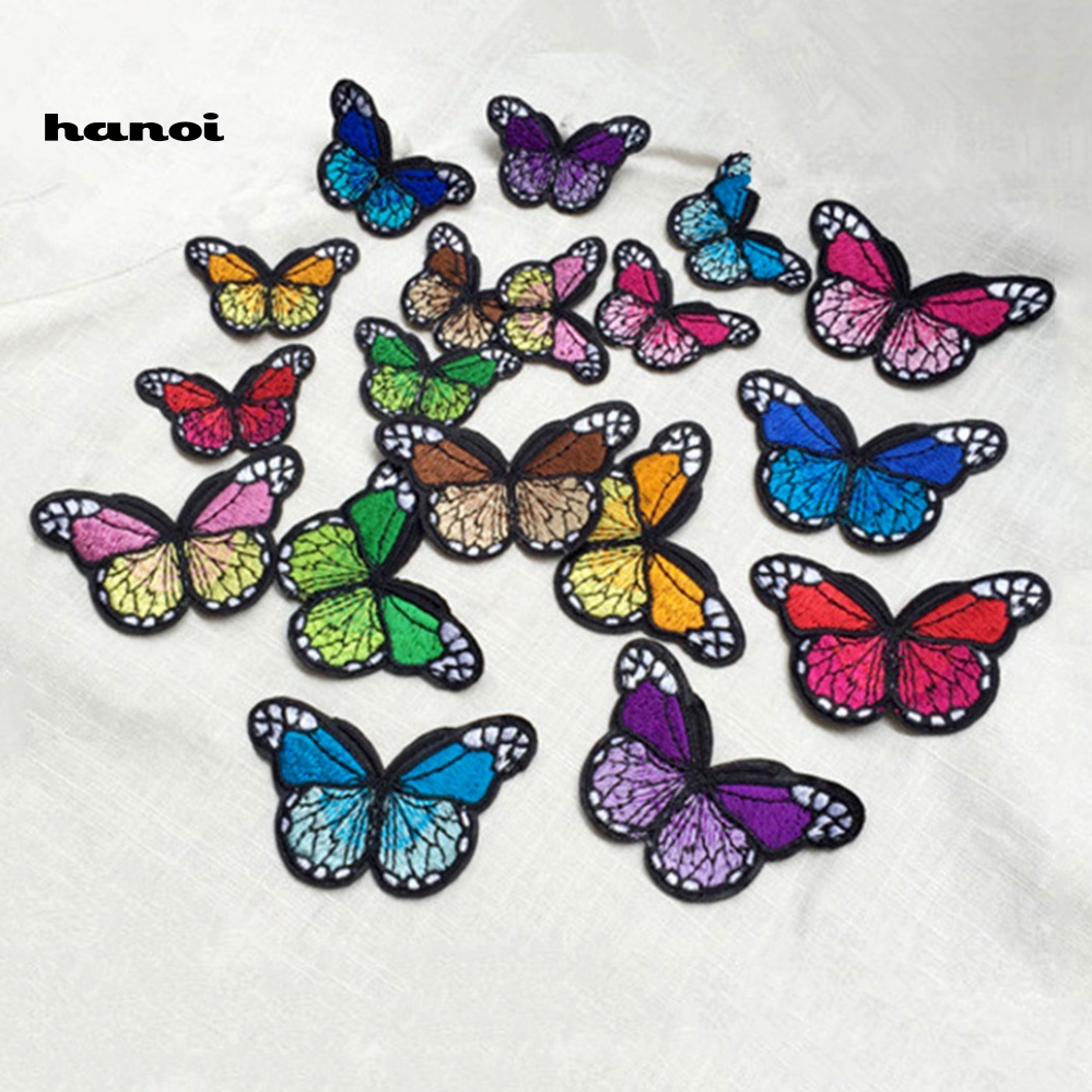 Set 10 Miếng Dán Trang Trí Quần Áo Hình Bướm Xinh Xắn