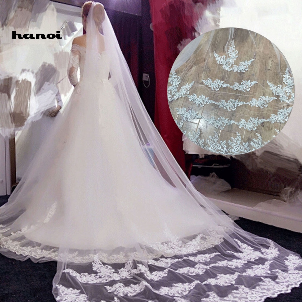 Mạng Che Mặt Một Lớp 300CM Kèm Lược Cài Tóc Cho Cô Dâu Ngày Cưới