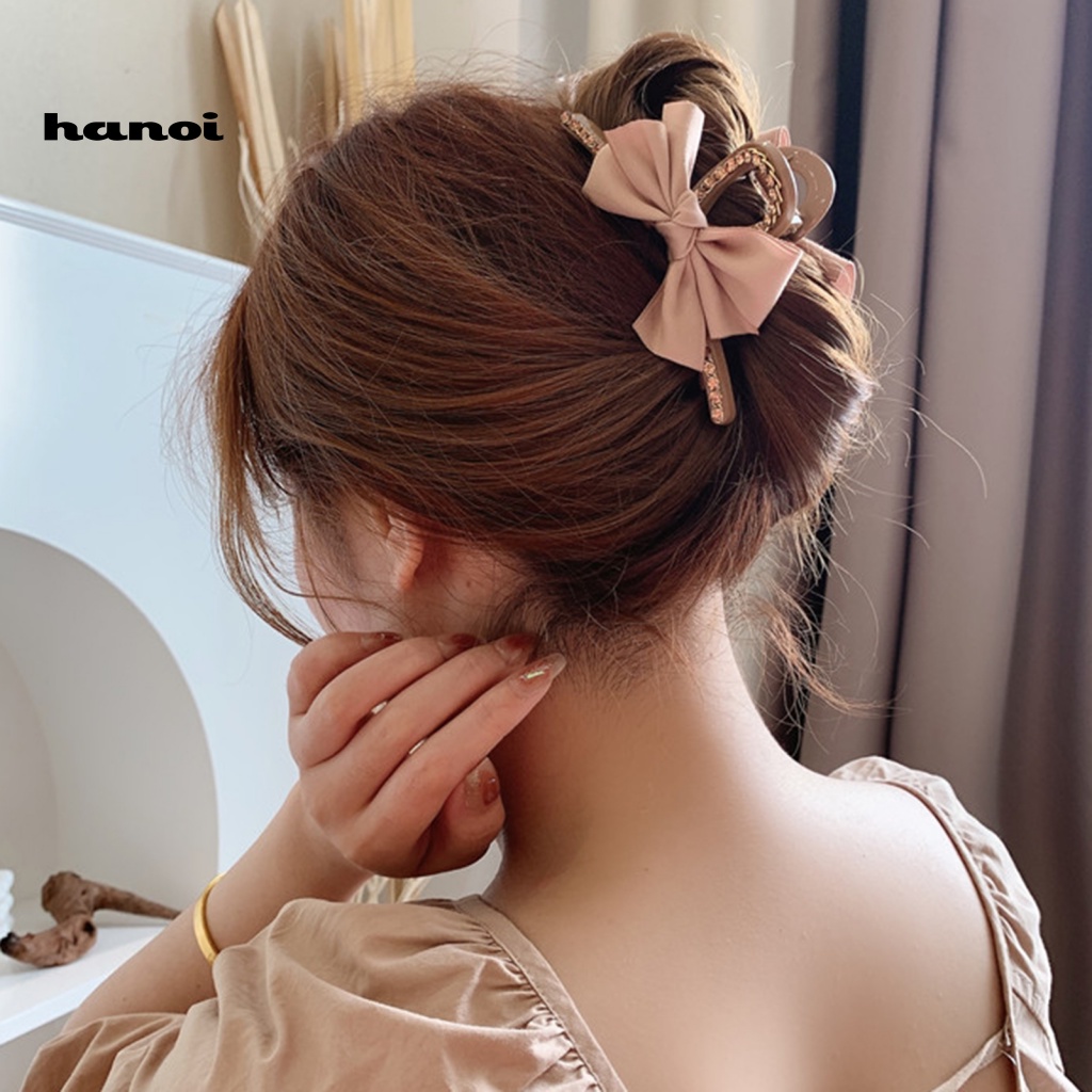 Kẹp Tóc Càng Cua Đính Đá Màu Trơn Chống Rơi Cho Nữ