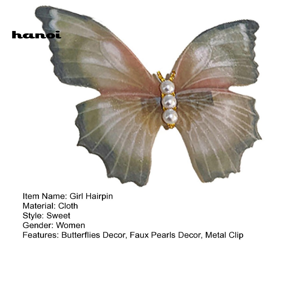 Kẹp Tóc Vải Tuyn Hai Lớp Đính Ngọc Trai Nhân Tạo Ổn Định Thanh Lịch Dành Cho Nữ