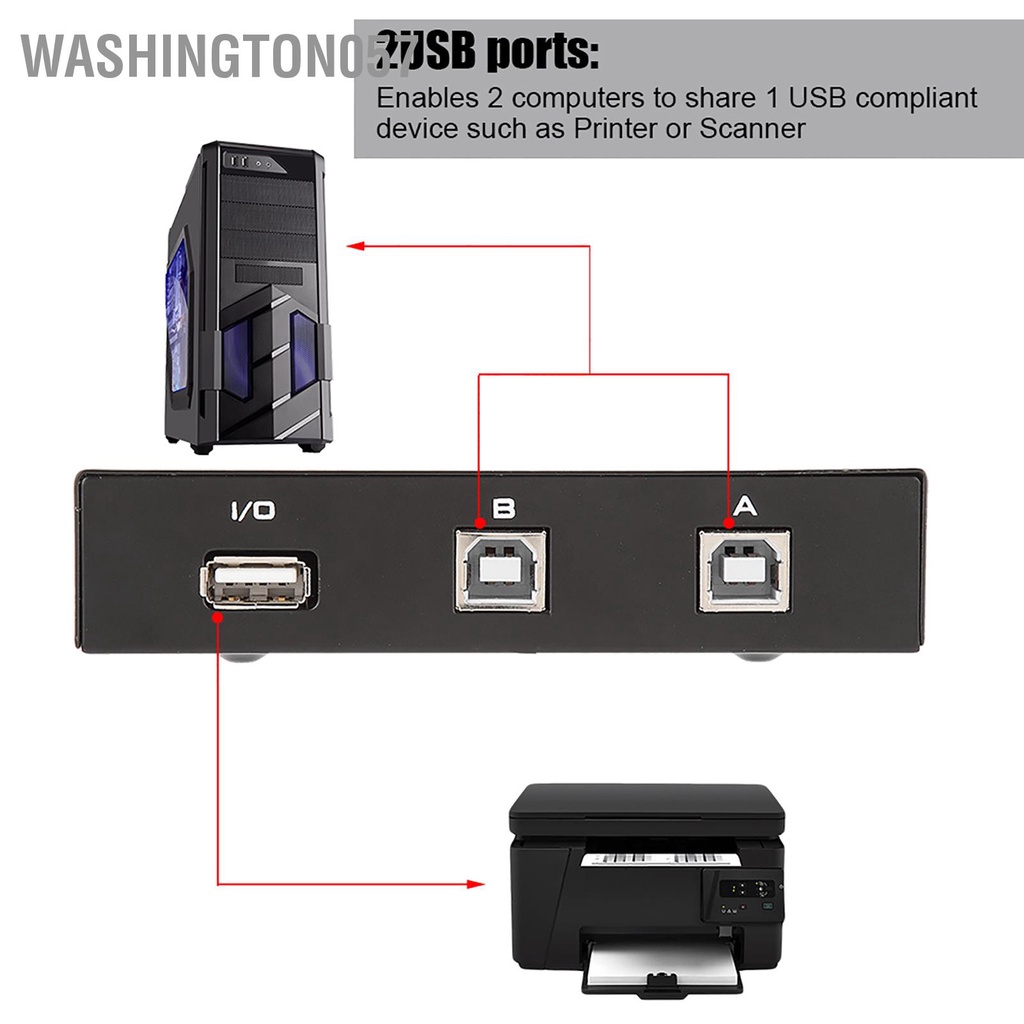 Washington057 Hộp chuyển đổi công tắc chia sẻ thủ 2/4 cổng USB 2.0 cho máy quét in PC