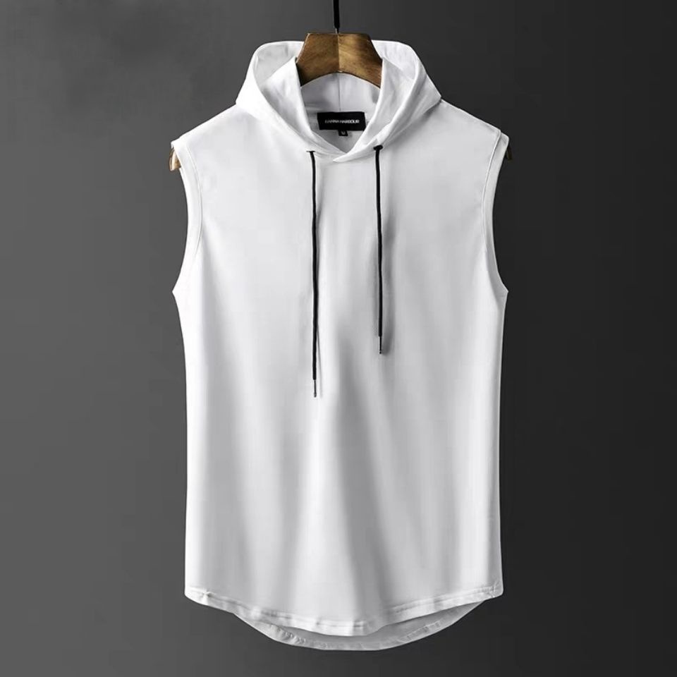Áo Hoodie Không Tay Màu Sắc Đơn Giản Cho Nam