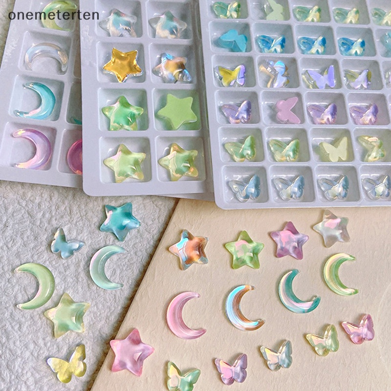 Hạt Nhựa Hình Ngôi Sao / Mặt Trăng 3d Nhiều Kích Cỡ Trang Trí Móng Tay Nghệ Thuật Diy