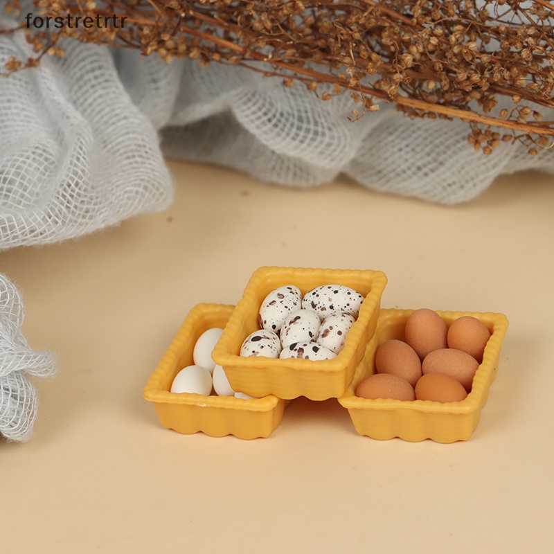 Bộ Mô Hình Trứng Kèm Khay Mini Trang Trí Nhà Búp Bê Tỉ Lệ 1: 12