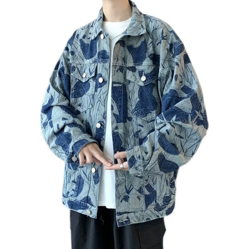 Áo Khoác denim Phối Màu Nhuộm Cá Tính Thời Trang Cho Nam