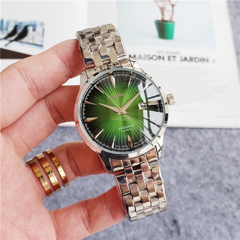 Đồng Hồ Đeo Tay Máy Quartz Dây Thép Thời Trang Lịch Lãm Cho Nam