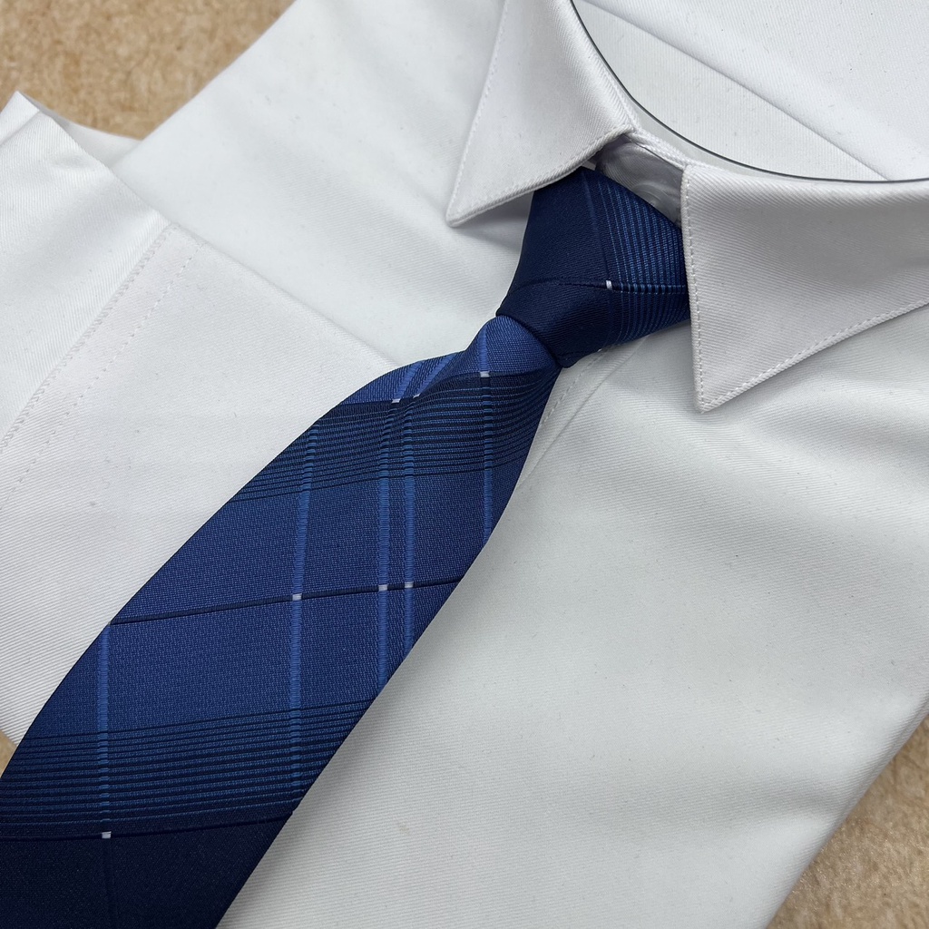 Cà vạt nam xanh đen trung niên 8cm thắt sẵn dây kéo tiện lợi  Trần Thị Hạnh  2023