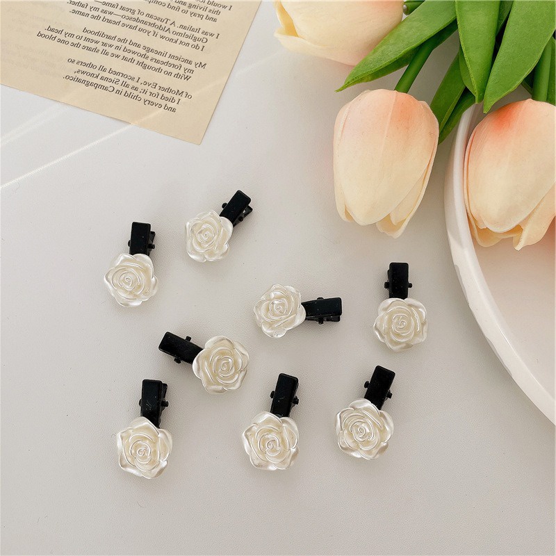 Retro gió hoa hồng kẹp tóc nữ tóc mái kẹp bên hông mũ đội đầu