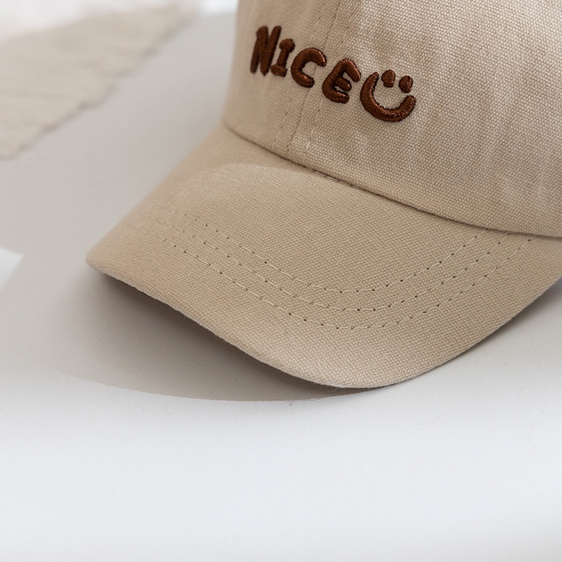 Mũ Lưỡi Trai Hình Mặt Cười Thêu Chữ Thời Trang Hàn Quốc Mới Cho Bé