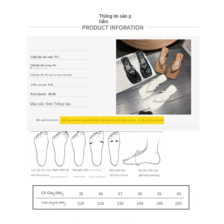 Dép Sandal Xỏ Ngón Đế Dày Chống Trượt Thời Trang Mùa Hè 2023 Cho Nữ
