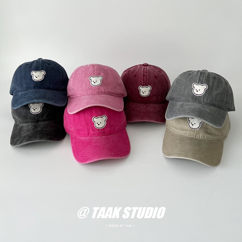 Mũ Lưỡi Trai Thêu Hình Gấu Phong Cách Hàn Quốc Trẻ Trung Dành Cho Nữ