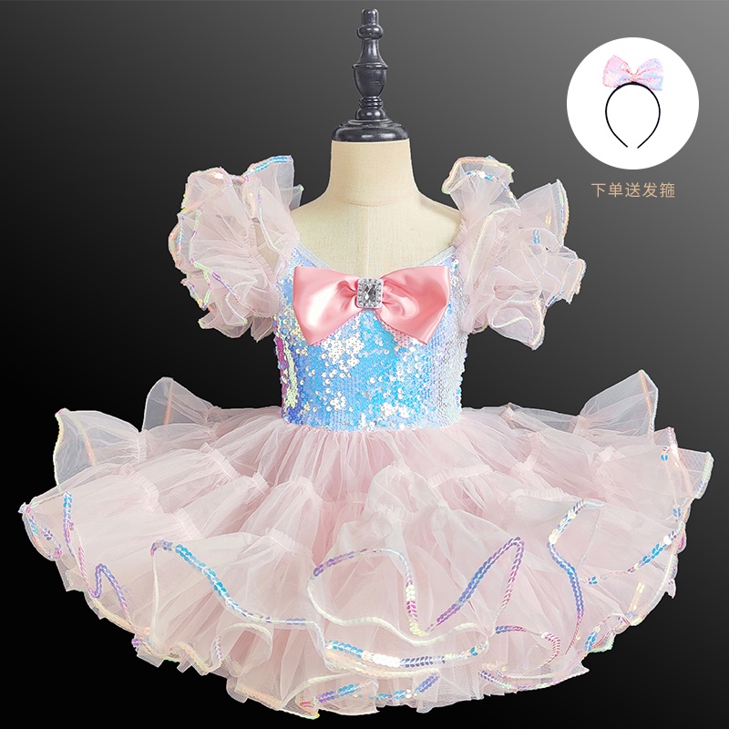 Chân Váy Múa Ballet Đính Kim Sa Lấp Lánh Dễ Thương Cho Bé Gái