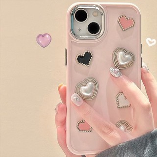 Ốp Điện Thoại Màu Hồng Đính Đá Cho IPhone 7 7 Plus 8 8Plus XS XR 11 12 13 14 Pro Plus Promax