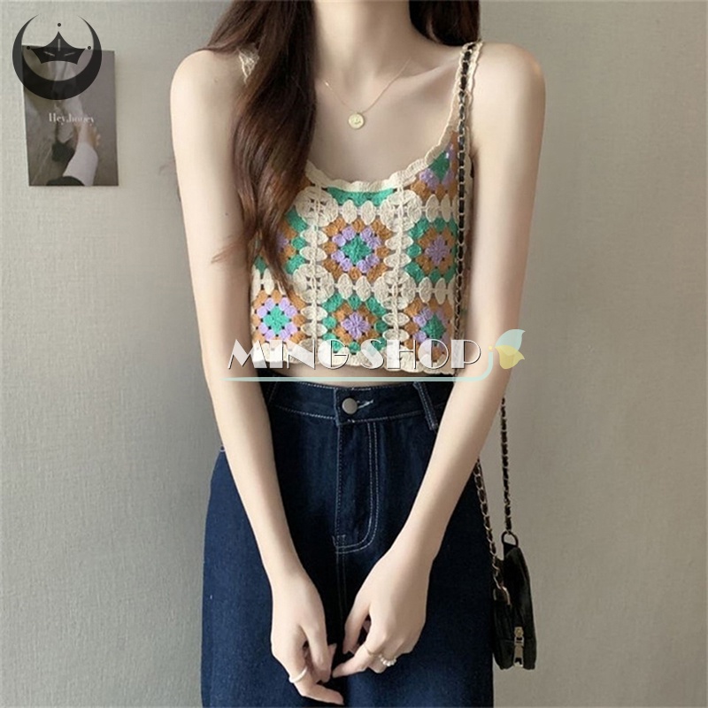 Áo Dệt Kim Hai Dây Thêu Họa Tiết Dân Tộc Phong Cách Retro Mùa Hè Dành Cho Nữ