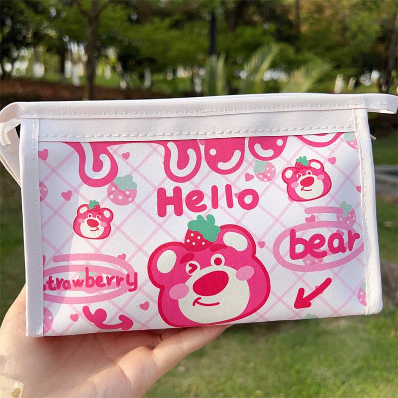 Lotso Túi Đựng Bút Chống Thấm Nước Sức Chứa Lớn Họa Tiết Hình Gấu / Dâu Tây / Doremon / Ngôi Sao