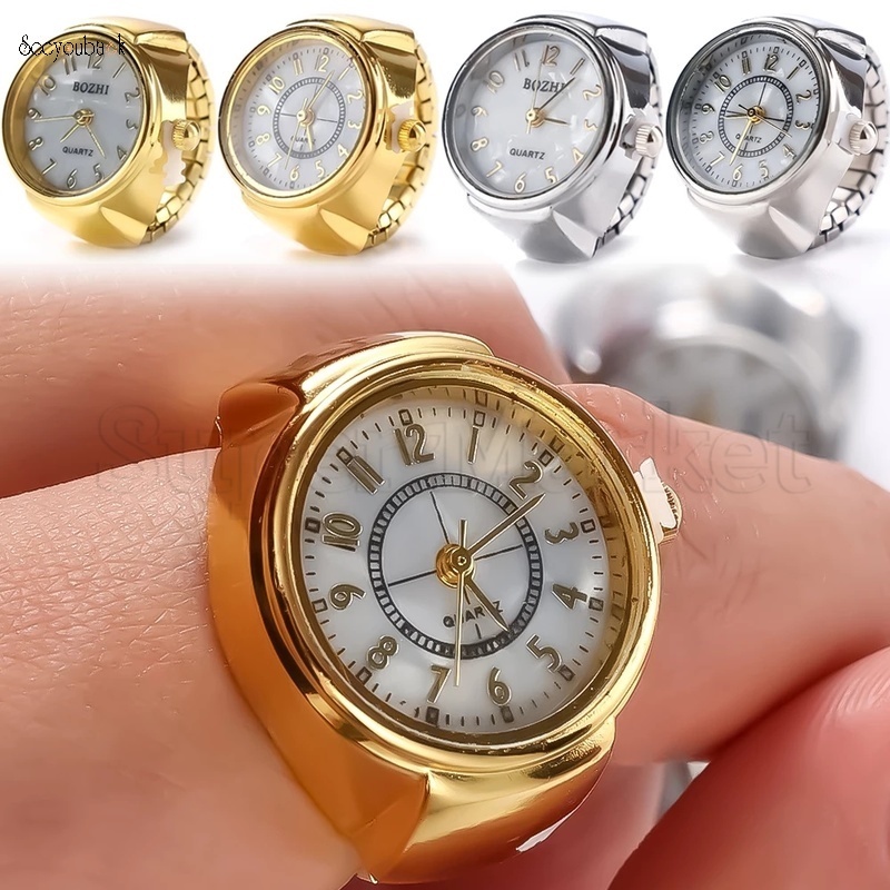 Nhẫn Đồng Hồ Thạch Anh Đeo Tay Mặt Số Nhỏ Sáng Tạo Cá Tính Làm Quà Tặng Cho Nam Và Nữ