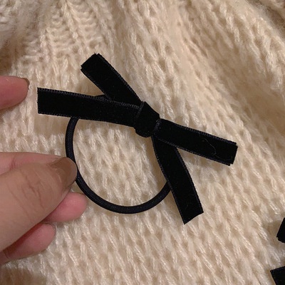 Kẹp Tóc Nơ Vải Nhung Đen Phong Cách Hàn Quốc