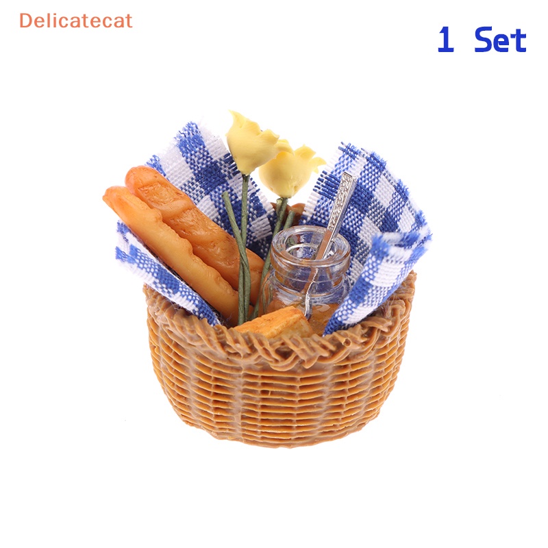 1 Bộ Giỏ Đựng Bánh Mì Bằng Vải 1: 12 Độc Đáo Trang Trí Nhà Búp Bê