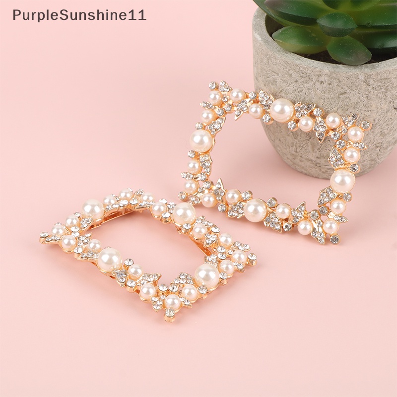 1 Khóa Kẹp Kim Loại Đính Đá Và Ngọc Trai Trang Trí Giày Cao Gót