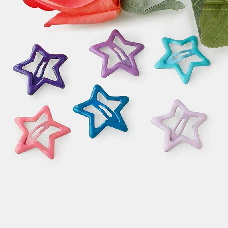 1 cái thời trang ngẫu nhiên phụ nữ kẹp tóc trang sức y2k màu hồng dopamine ngôi sao kẹp tóc