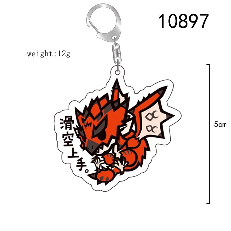 Móc Khóa Monster Hunter Rise Nhựa Acrylic Hai Mặt Hoạt Hình Game Anime Manga Dễ Thương