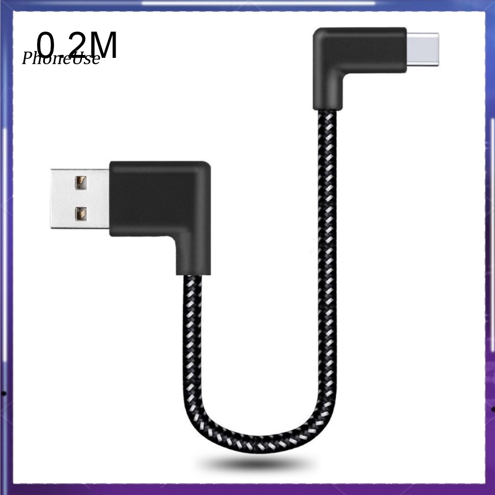 Dây Cáp Sạc, Chuyển Đổi Dữ Liệu PU 02 / 1 / 2m 24A 90 Độ Type-C Sang USB